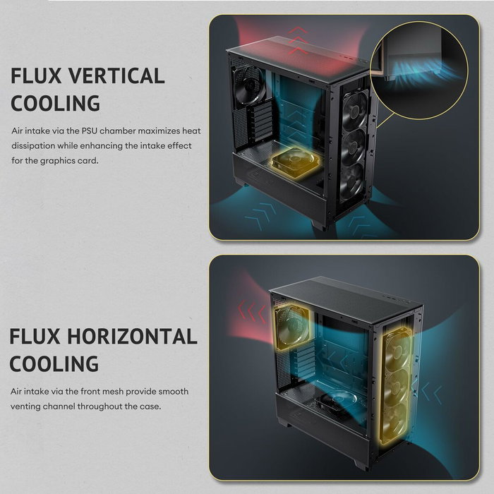 Antec FLUX SE Midi Tower Negro y Madera