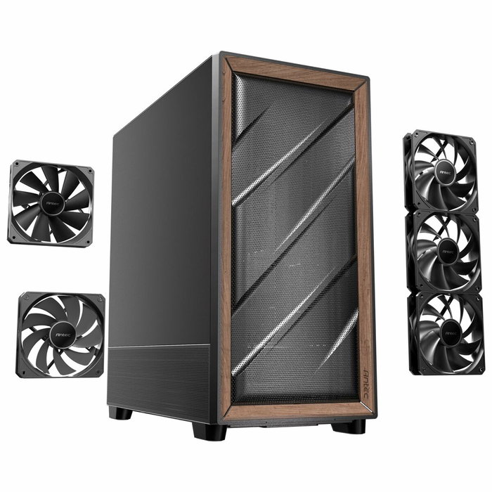 Antec FLUX SE Midi Tower Negro y Madera