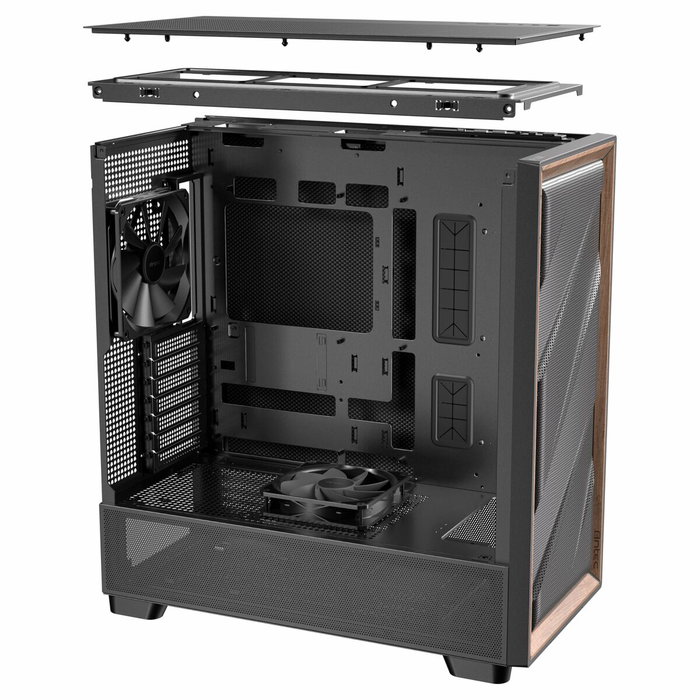 Antec FLUX SE Midi Tower Negro y Madera