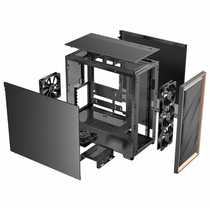 Antec FLUX SE Midi Tower Negro y Madera
