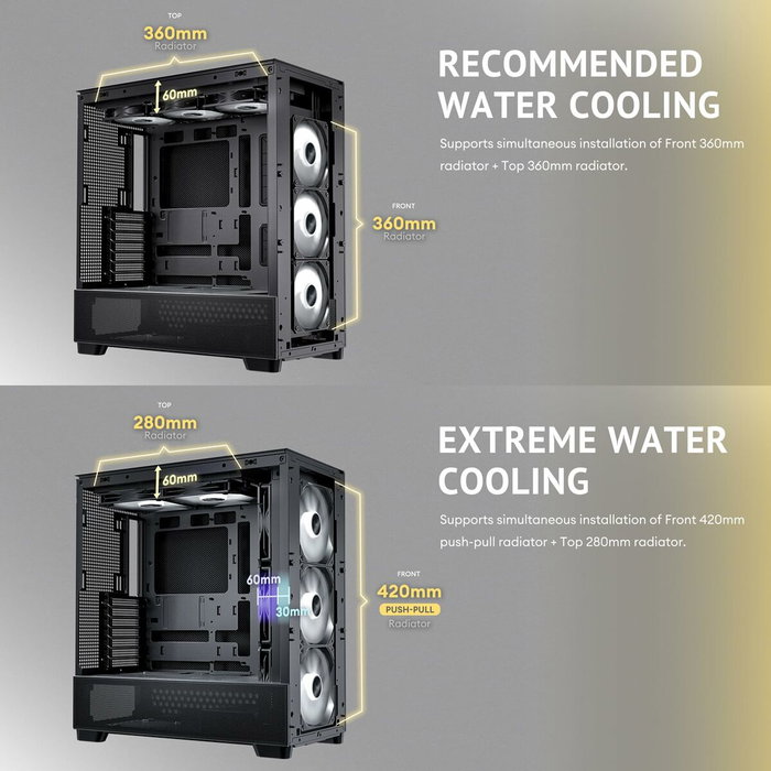 Antec FLUX SE Midi Tower Negro y Madera