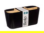 Berilo Organizador Ovalado 5 Huecos Bambú Negro 21x10x8.8cm (Set de 6)