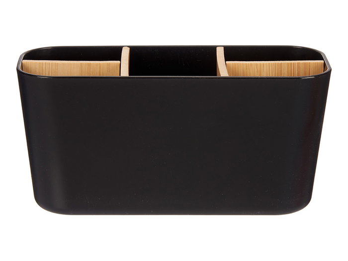 Berilo Organizador Ovalado 5 Huecos Bambú Negro 21x10x8.8cm (Set de 6)