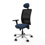 PIQUERAS Y CRESPO Silla de oficina Zulema con mecanismo Sincro/Traslack, Azul marino y Negro