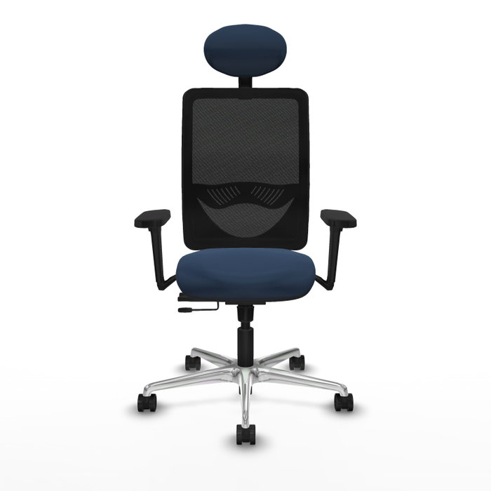 PIQUERAS Y CRESPO Silla de oficina Zulema con mecanismo Sincro/Traslack, Azul marino y Negro