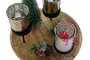 DKD Home Decor Set de 7 Portavelas de Cristal y Metal Diseño Abeto