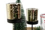 DKD Home Decor Set de 7 Portavelas de Cristal y Metal Diseño Abeto