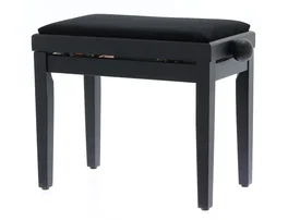QUIKLOK Banqueta Piano Terciopelo Negro Mate