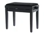 QUIKLOK Banqueta Piano Terciopelo Negro Mate