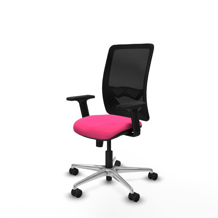 PIQUERAS Y CRESPO Silla de oficina Zulema con mecanismo Sincro, Rosa y Negro
