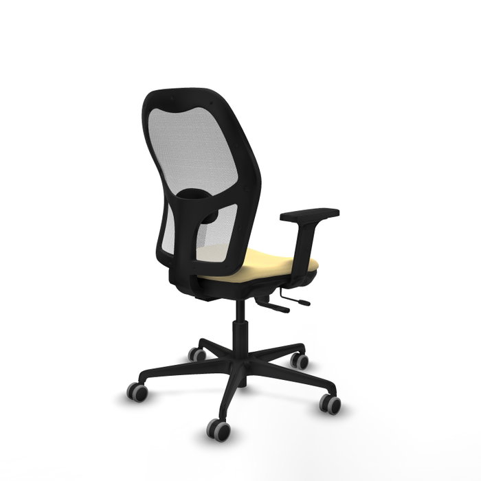 PIQUERAS Y CRESPO Silla de oficina Jorquera con mecanismo Sincro/Traslack, Crema y Blanco
