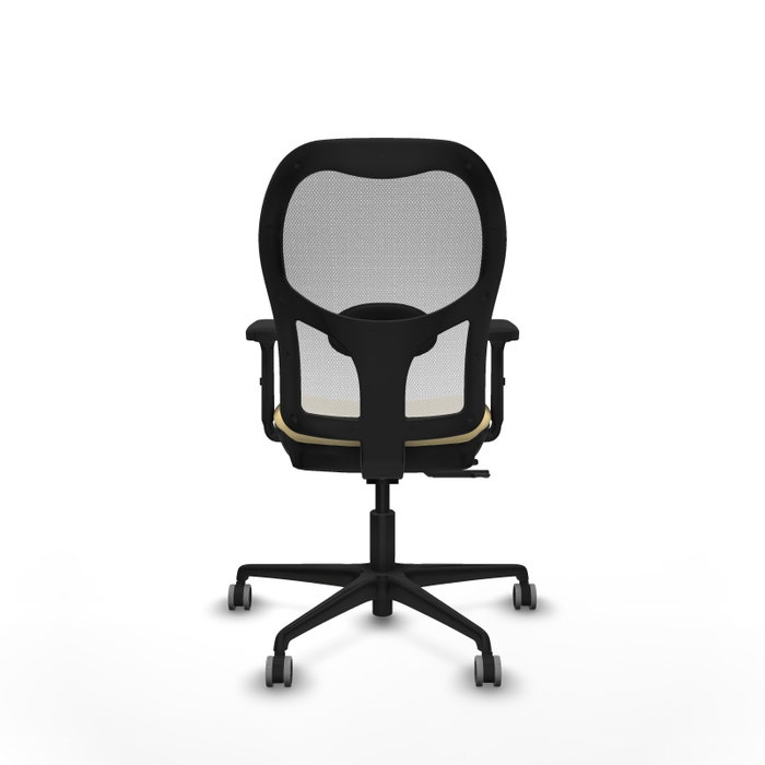 PIQUERAS Y CRESPO Silla de oficina Jorquera con mecanismo Sincro/Traslack, Crema y Blanco