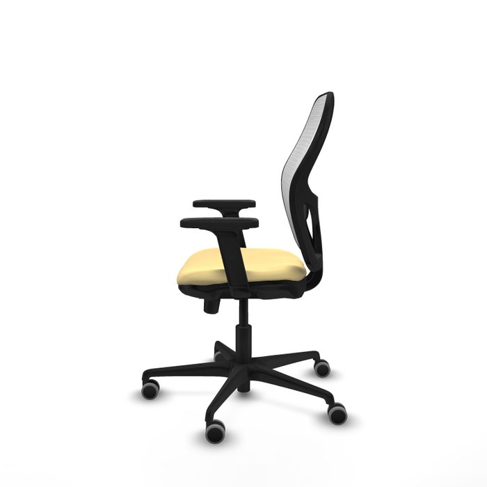 PIQUERAS Y CRESPO Silla de oficina Jorquera con mecanismo Sincro/Traslack, Crema y Blanco