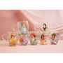 WIDDOP & CO Taza cristal flores secas Princesas Disney Ariel Jasmine Belle Merida