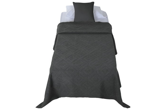 DKD Home Decor Colcha Linen collection 1c24 Gris Claro 260 x 180 cm (2 Unidades)