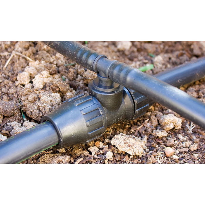 Aqua Control T Mixta para Tubos Ø16 mm a Rosca 1/2 Pulg, Polipropileno, Negro, 3 Unidades