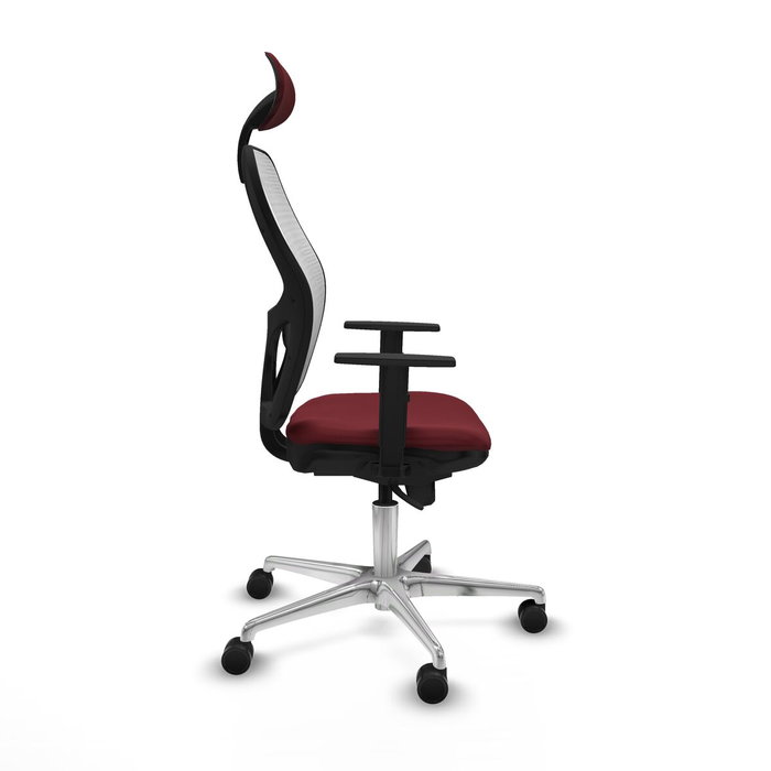 PIQUERAS Y CRESPO Silla de oficina Jorquera con mecanismo Sincro, Granate y Blanco PIQUERAS Y CRESPO Silla de oficina Jorquera con mecanismo Sincro, Granate y Blanco