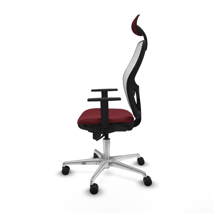 PIQUERAS Y CRESPO Silla de oficina Jorquera con mecanismo Sincro, Granate y Blanco PIQUERAS Y CRESPO Silla de oficina Jorquera con mecanismo Sincro, Granate y Blanco