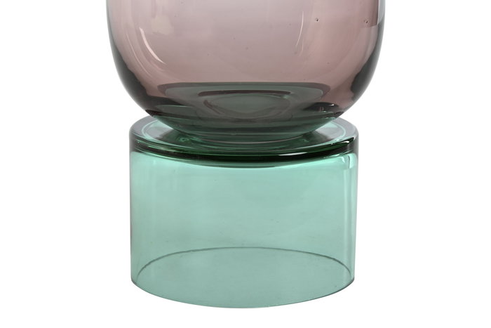 DKD Home Decor Jarrón Bicolor de Cristal 15 x 32 x 15 cm