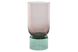 DKD Home Decor Jarrón de Cristal Bicolor 15x15x32 cm
