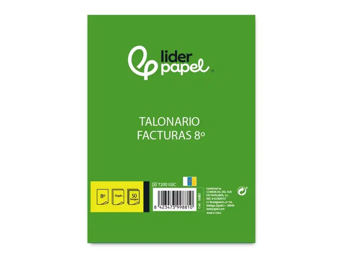 Liderpapel Talonario de Facturas Octavo con I.G.I.C. Liderpapel Talonario de Facturas Octavo con I.G.I.C.