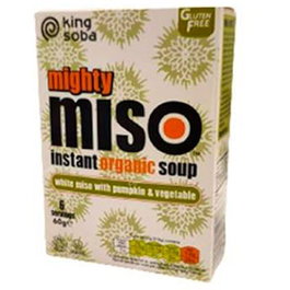 KING SOBA Sopa Miso Instantánea Calabaza y Verduras Bio 6 Sobres de 10g