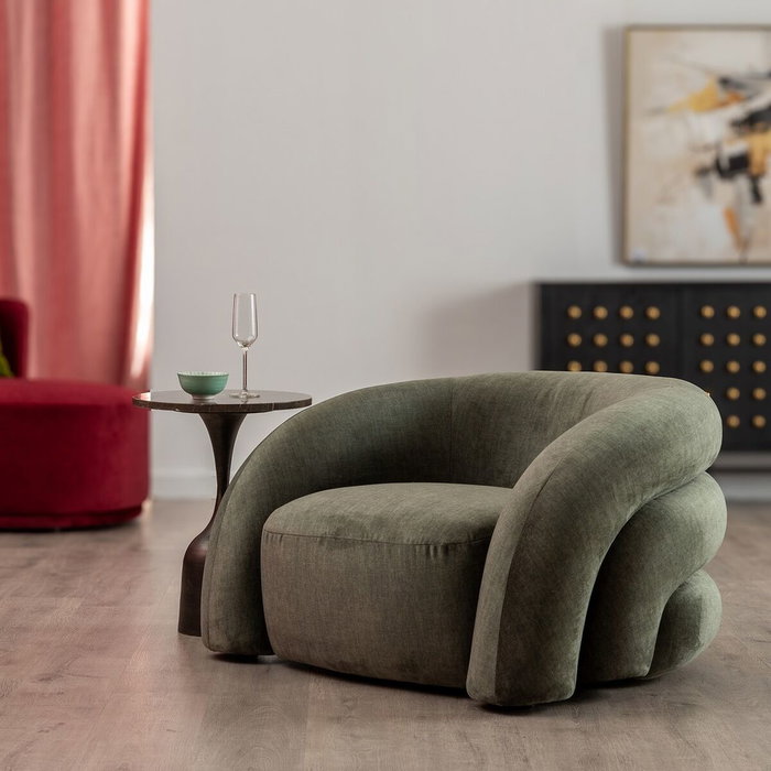 Ixia Sillón Verde Tejido para Salón