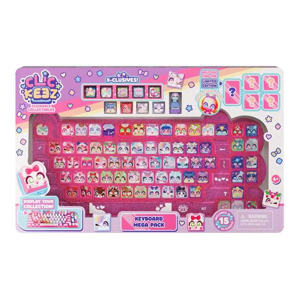 Bizak Teclado Mega Pack 64554111 Clickeez con 15 Figuras y Llavero