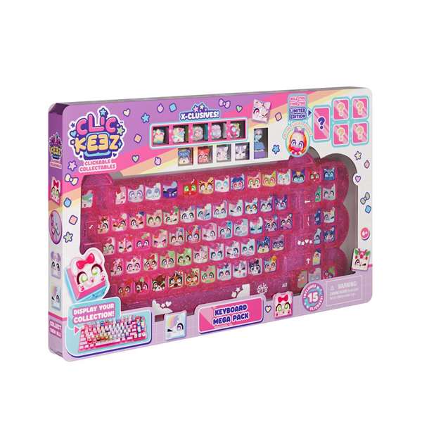 Bizak Teclado Mega Pack 64554111 Clickeez con 15 Figuras y Llavero