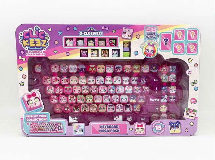 Bizak Teclado Mega Pack 64554111 Clickeez con 15 Figuras y Llavero