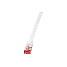 LogiLink Cable de parcheo plano RJ45 U/FTP Cat6A 15,0m blanco