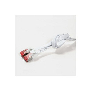 LogiLink Cable de parcheo plano RJ45 U/FTP Cat6A 15,0m blanco