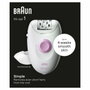 Braun Silk-épil 1 1-010 Depiladora con Cable, 20 Pinzas, Rosa/Blanco