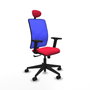 PIQUERAS Y CRESPO Silla de oficina Motilla con mecanismo Sincro, Rojo y Azul