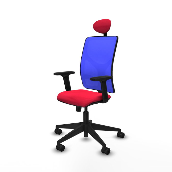 PIQUERAS Y CRESPO Silla de oficina Motilla con mecanismo Sincro, Rojo y Azul
