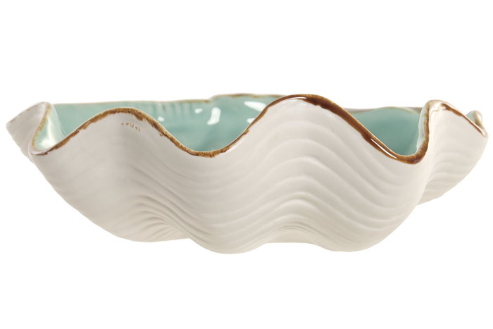 DKD Home Decor Hangzhou design 26a Centro Mesa Mediterraneo Turquesa Azul Gres 21 x 8 x 26 cm (2 Unidades)