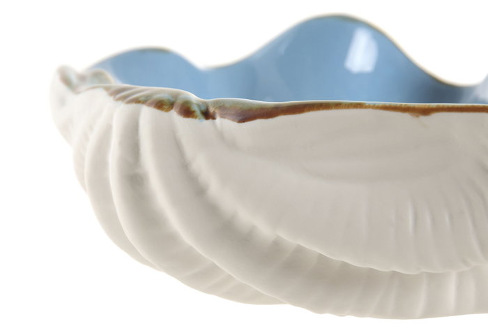 DKD Home Decor Hangzhou design 26a Centro Mesa Mediterraneo Turquesa Azul Gres 21 x 8 x 26 cm (2 Unidades)