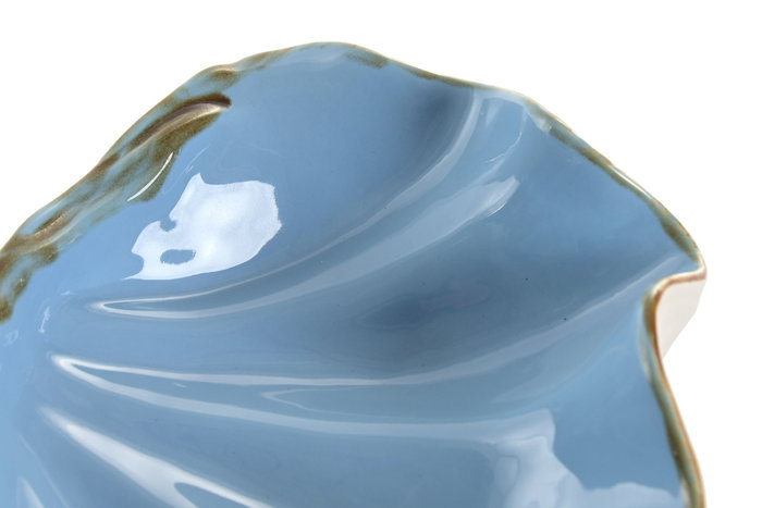 DKD Home Decor Hangzhou design 26a Centro Mesa Mediterraneo Turquesa Azul Gres 21 x 8 x 26 cm (2 Unidades)
