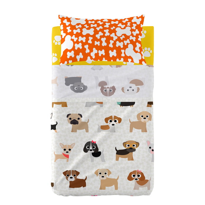 Juego de Sábanas para Cuna HappyFriday Multicolor Cuna de Bebé Perro 2 Piezas Juego de Sábanas para Cuna HappyFriday Multicolor Cuna de Bebé Perro 2 Piezas