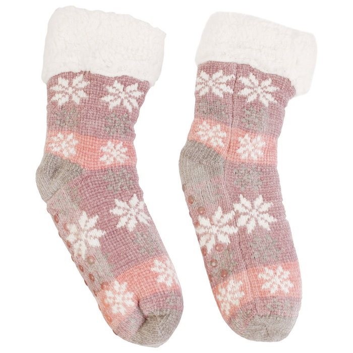 Sensly Calcetines Antideslizantes con Interior Sherpa para Pies Calientes y Suela Antideslizante