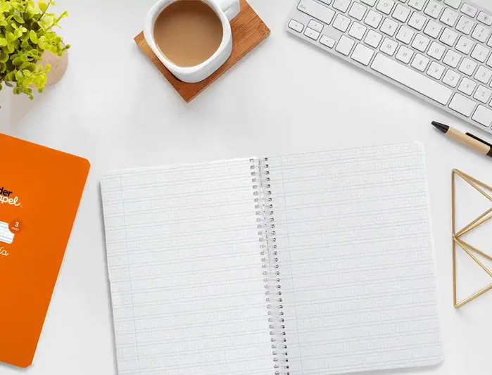 Liderpapel Cuaderno Espiral A5 Tapa Blanda 40 Hojas 75gr Cuadro Pautado 3mm Color Naranja