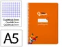 Liderpapel Cuaderno Espiral A5 Tapa Blanda 40 Hojas 75gr Cuadro Pautado 3mm Color Naranja