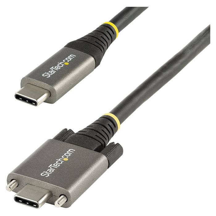 StarTech.com Cable USB-C de 1m con Tornillos de Fijación, 10Gbps, USB 3.2 Gen 2, 100W PD