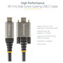 StarTech.com Cable USB-C de 1m con Tornillos de Fijación, 10Gbps, USB 3.2 Gen 2, 100W PD