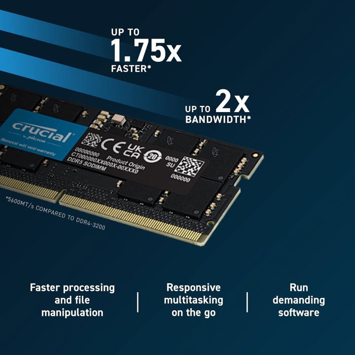Crucial Memoria RAM 16 GB DDR5 5600 MHz SO-DIMM CL46 Crucial Memoria RAM 16 GB DDR5 5600 MHz SO-DIMM CL46