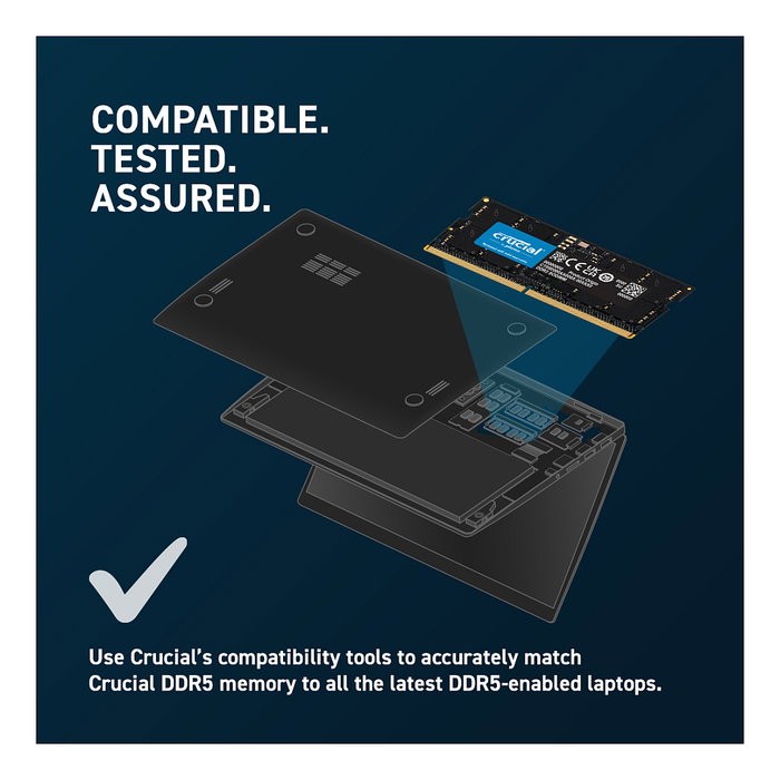 Crucial CT16G56C46S5 Memoria RAM DDR5 SO-DIMM 16 GB (1 x 16 GB) 5600 MHz CL46 ECC Unbuffered para Portátil