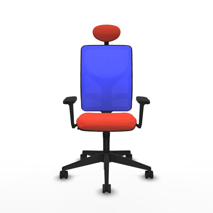PIQUERAS Y CRESPO Silla de oficina Motilla con mecanismo Sincro, Tela Naranja oscuro y Malla Azul PIQUERAS Y CRESPO Silla de oficina Motilla con mecanismo Sincro, Tela Naranja oscuro y Malla Azul