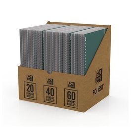 Carpeta Fundas (Tarifario) Oxford Forest Polyfoam 50% Reciclado Espiral A4 Surtido Expositor De 20 8X 20 Fundas 8X 40 Fundas 4X 60 Fundas