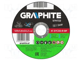GRAPHITE Disco cortante de 125mm x 1,6mm