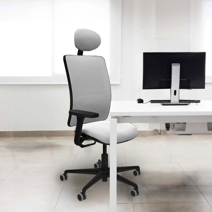 PIQUERAS Y CRESPO Silla de oficina Zulema Morada con Malla Blanca PIQUERAS Y CRESPO Silla de oficina Zulema Morada con Malla Blanca